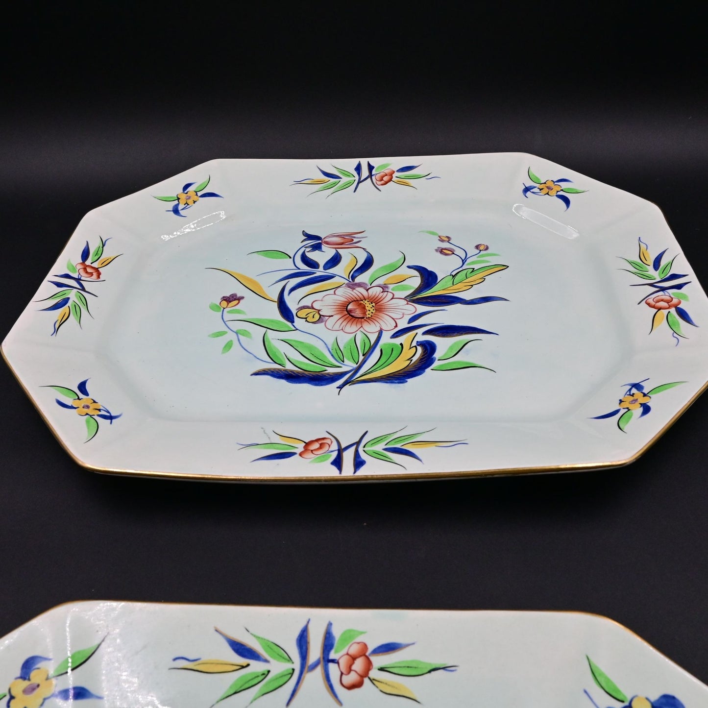 Adams & Sons England Calyx Ware Cambodia Large Serving Platter Set Of 2
