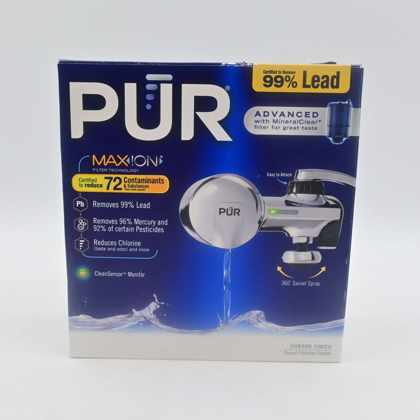 PUR Maxion Faucet Filtration System Chrome Finish New Open Box
