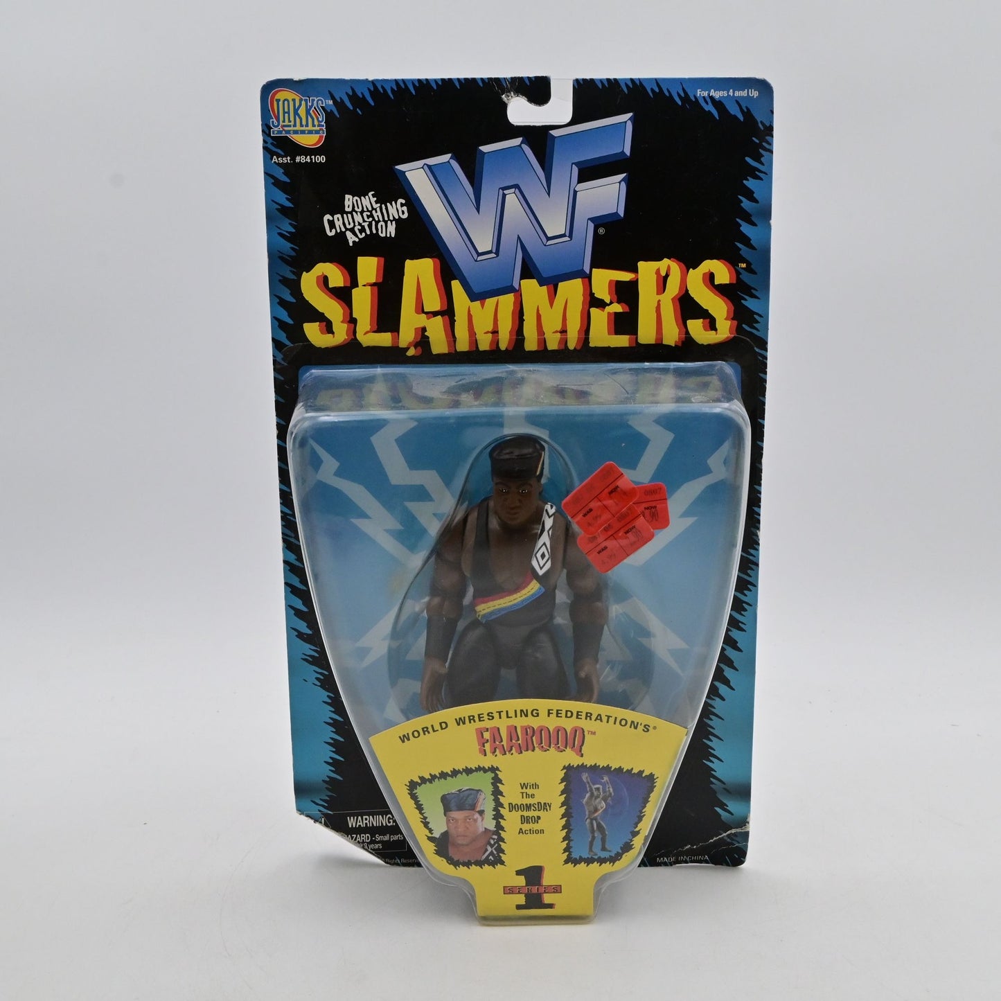 Vintage 1998 WWF Slammers Farooq Action Figure Jakks Pacific Doomsday Wrestling