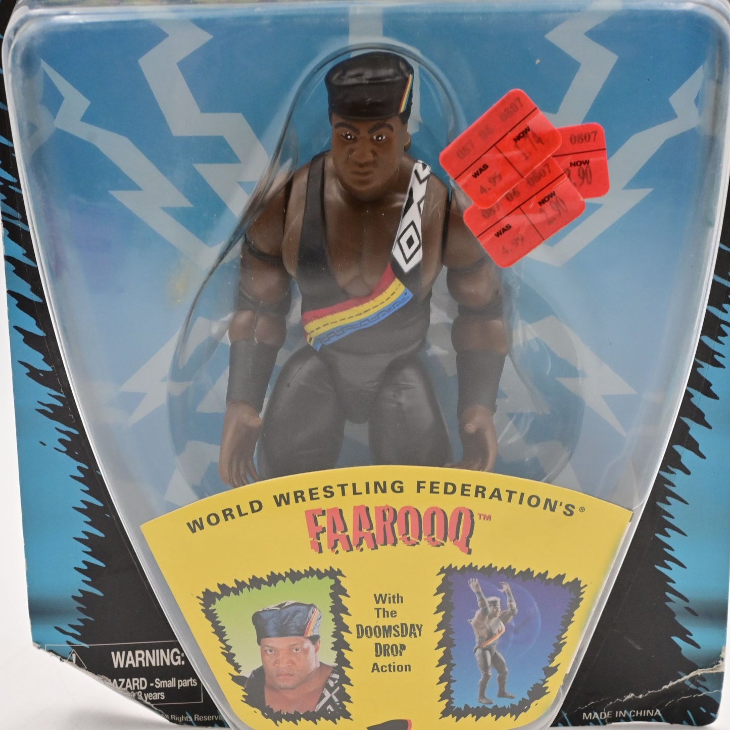 Vintage 1998 WWF Slammers Farooq Action Figure Jakks Pacific Doomsday Wrestling
