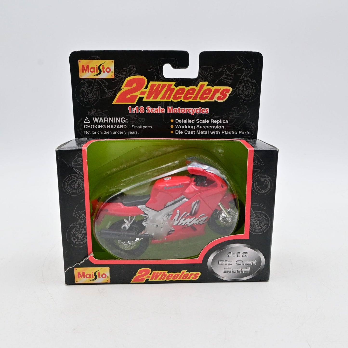 Vintage 1998 Maisto 2-Wheelers 1:18 Kawasaki Ninja ZX14R Die-Cast Motorcycle