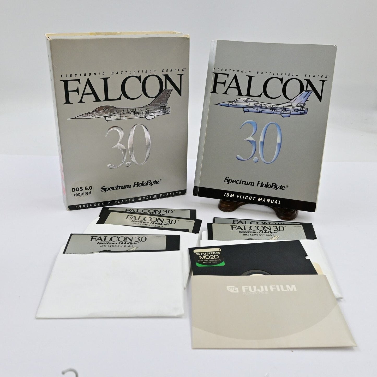 Electronic Battlefield Series Falcon 3.0 5.25" Floppy Disc PC Video Game Big Box